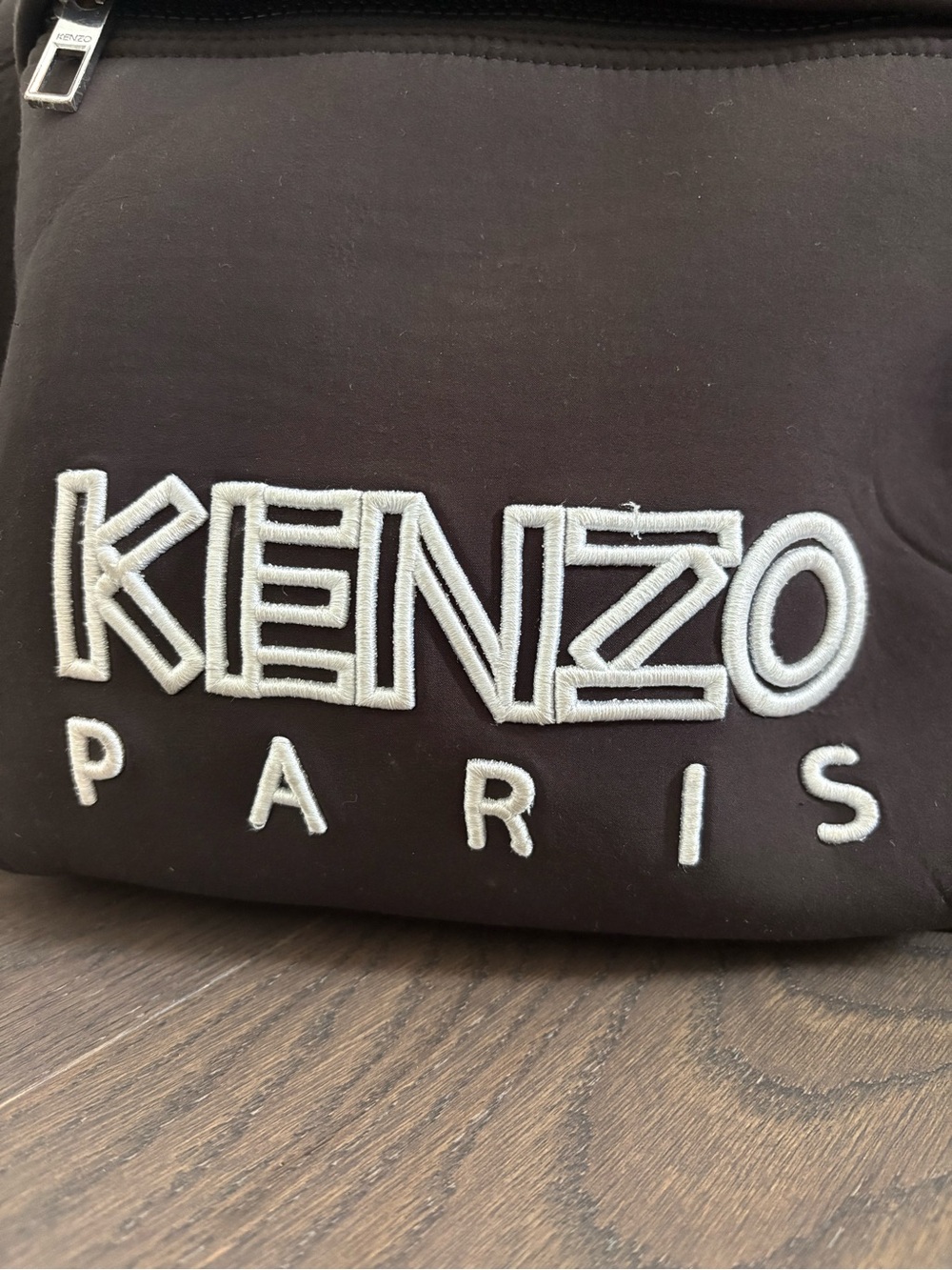 Kenzo Paris Black Neoprene Backpack with Multicolor Neon Tiger Embroidery - Picture 3 of 6